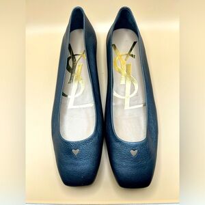 Authentic Blue Metallic Yves Saint Laurent Ballerina Flats